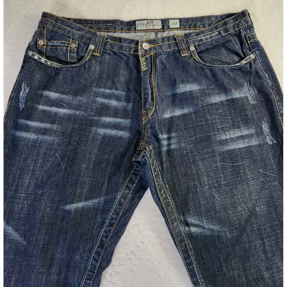Akademiks Jeans Men's Size 42‎ (Fits 40x33) Blue Denim True Fit Straight Leg Y2K